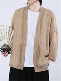 Men's Chinese Zen Style Butterflies Print Cardigan Shirts