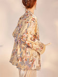 Oriental Embroidery Button Pocket Sequin Women's Jackets Stand Collar