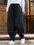 ‌Men's Chinese Zen Style Autumn Drawstring Harem Cuffed Pants