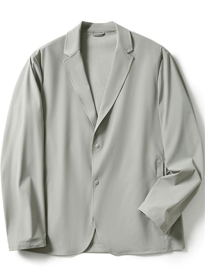 Men's Autumn Water Repellent Single Breasted Solid Color Patchwork Jackets