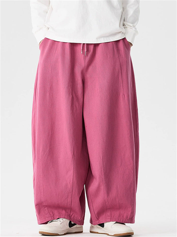 Men's Autumn Simple Japanese Style Wide Leg Scimitar Pants