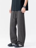 Men's Grunge Style Plaid Loose Fit Scimitar Pants