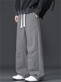 Men's Warm Winter Fleece-Lined Casual Straight Leg Pants Loose Fit