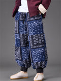 Men's Warm Winter Fleece Printed Drawstring Bloomers Pants