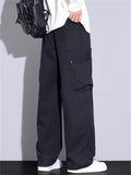 ‌Men's American Style Daily Wear‌ Loose Fit Straight Leg Cargo Pants with Pockets