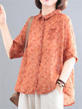 Women's Retro Casual Floral Print Short Sleeve Shirts
