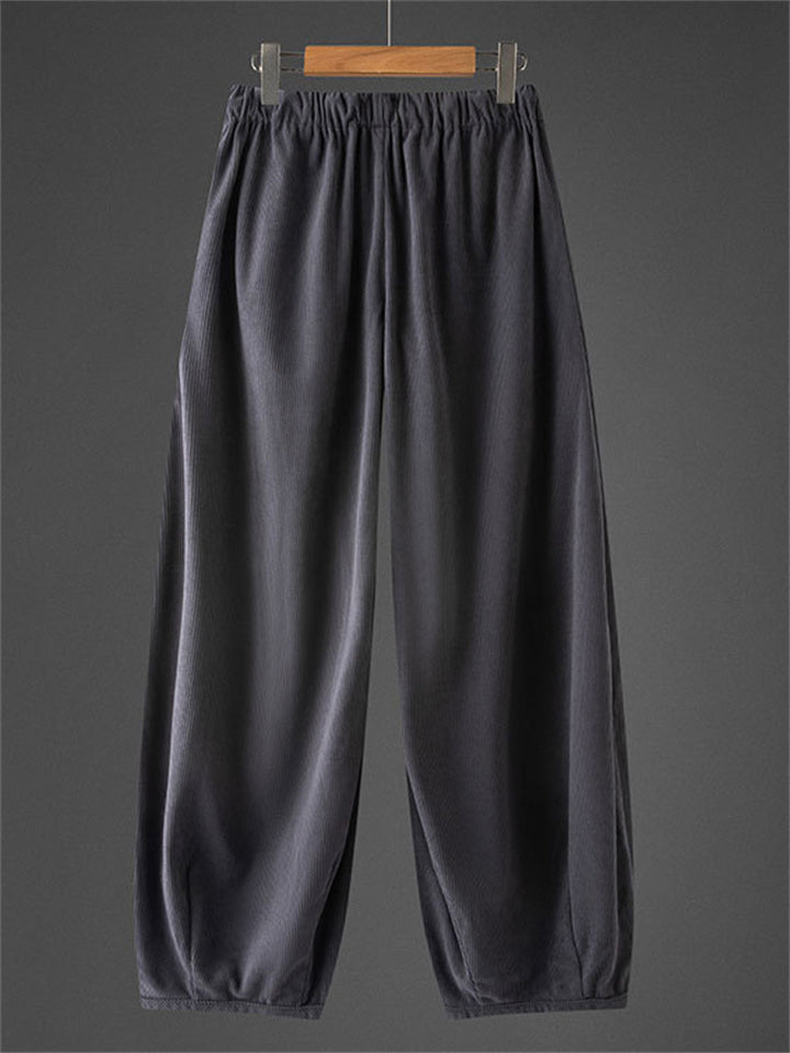 Men's Chinese Style Simple Vintage Corduroy Scimitar Pants