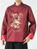 Men's Chinese Loong Embroidery Frog Button Tang Suit Jacket