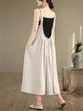 Women's Simple Solid Color Loose Overall Midi Dress