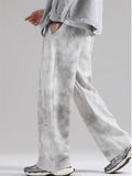 Men's Comfy Tie-dye Elastic Waist Wide Leg Straight Pants