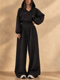 Women Oversized Hoodie and Wide Leg Pants Two Piece Lounge Set