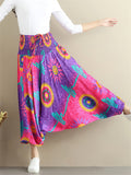 Casual Print  Drop Crotch Pants Travel Pants for Women