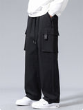 Men's Winter Warm Loose Fit Cargo Pants with Flap Pockets