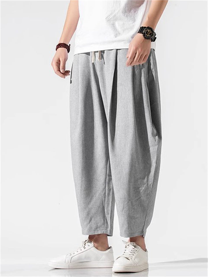 Men's Loose Summer Casual Harem Cropped Pants