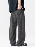 Men's Grunge Style Plaid Loose Fit Scimitar Pants