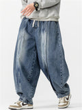 Men's Japanese Style Loose Retro Harem Wide Leg Jeans