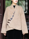 Women's Ethnic Style Plum Blossom Embroidery Cashmere Jacket