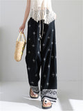 Women's Simple Contrast Color Comfy Geometry Printed High Waist Pants
