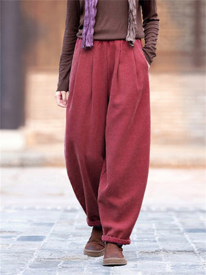 Female Comfy Winter Fleece Thickened Padded Pants