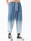 Summer Men's Casual Drawstring Denim Capri Jeans