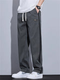 Casual Loose Fit Side Stripe Straight Leg Pants for Men