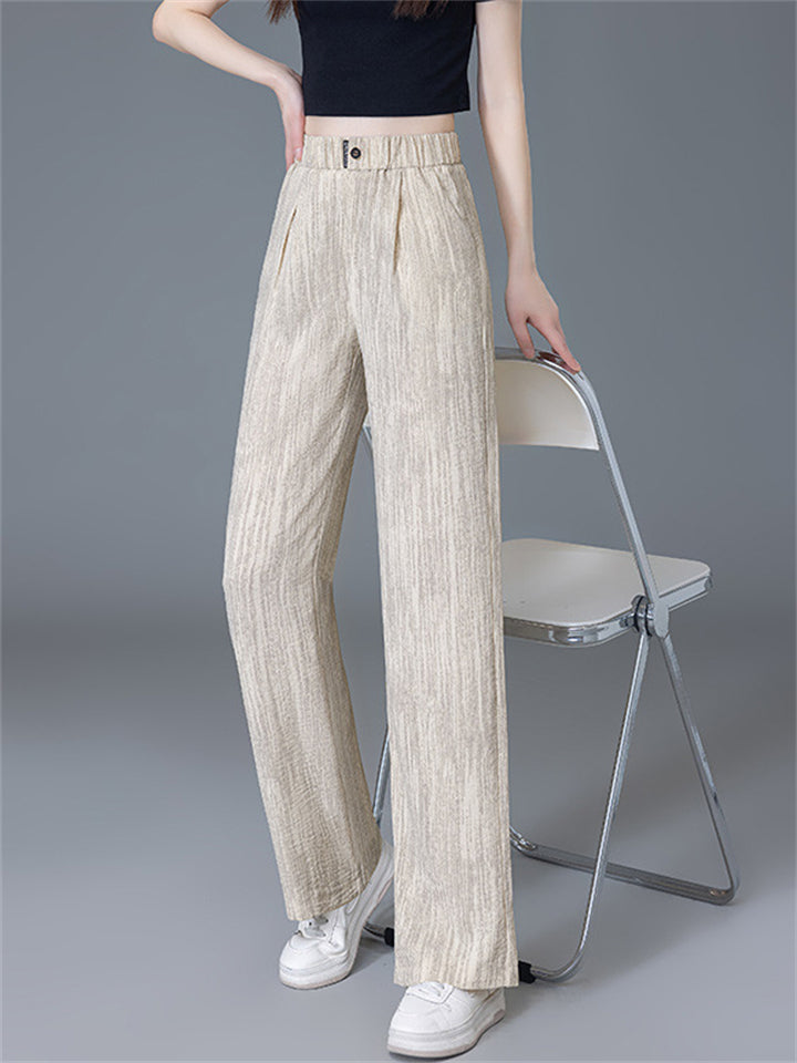 Women's Summer Comfy Breathable High Waist Wide Leg Loose Fit Pants