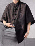Men's Summer Chinese Style Frog Button Texture Tang Suit Shirts