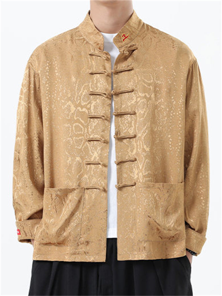 Men's Chinese Style Jacquard Brocade Tang Suit Jackets