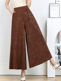 Women's High-Rise Ice Silk Bamboo Floral Pattern Pants