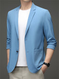 Men's Casual Solid Color 3/4 Sleeve Single Breasted Suit Jackets