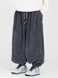 ‌Men's Streetwear‌ Elastic Waist Loose Fit Drawstring Bloomer Pants