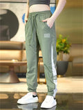Women's Lightweight Breathable Contrast Color Summer Joggers Pants