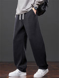 Men's Comfy Japanese Style Loose Fit Casual Scimitar Pants Autumn Daily Wear