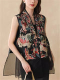 New Oriental Style Black Myth Element Embroidered TangSuit Vest