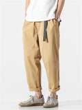 Men's Summer Casual Elastic Straight Cargo Cropped Pants