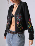 French Style Embroidered Cardigan Jacket for Women