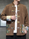 Men'sAutumn Chinese Style Trendy Patchwork Tang Suit Jackets