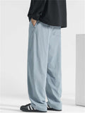 Men's Summer Comfy Cotton Solid Color Wide Leg Straight Pants