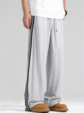 Men's Casual Elastic Cool Side Stripes Straight Pants
