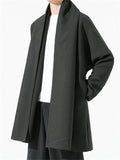 Men's Chinese Style Casual Solid Color Jacquard Cardigan Coats