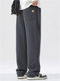 Men's Spring Autumn Comfort Loose Fit Straight Leg Pants with Pockets