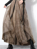 Women Holiday High Waist  A-Line Maxi Skirt