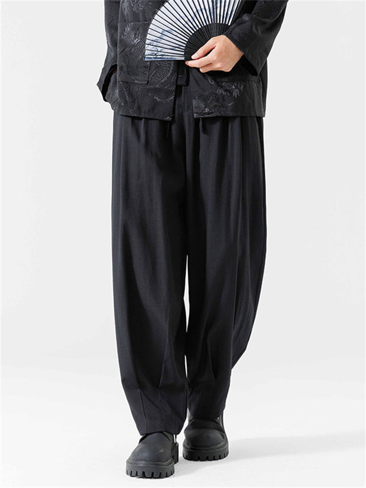 Chinese Style Bamboo Fiber Cozy Simple Long Pants
