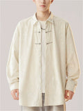 Casual  Comfy Plants Print Long Sleeve Stand Collar Shirts For  Men