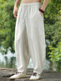 Men's Summer Simple Solid Color Linen Casual Harem Pants