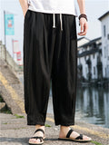 Men's Summer Chinese Style Loose Fit Casual Cuff Harem Pants