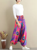 Casual Print  Drop Crotch Pants Travel Pants for Women