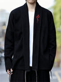 ‌Men's Chinese Zen Style Loose Fit Embroidery Cardigan Jackets