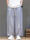 Men's Summer Chinese Style Pleated Baggy Loose Fit Pants