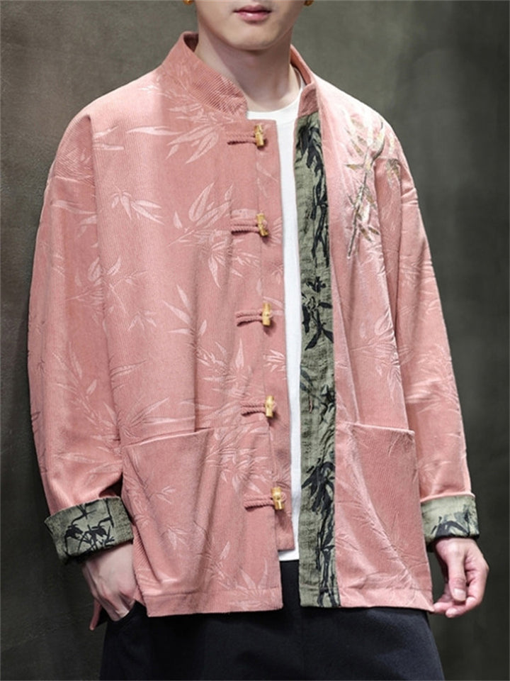 Men's Oriental Style Bamboo Jacquard Patchwork Tang Suit Jacket